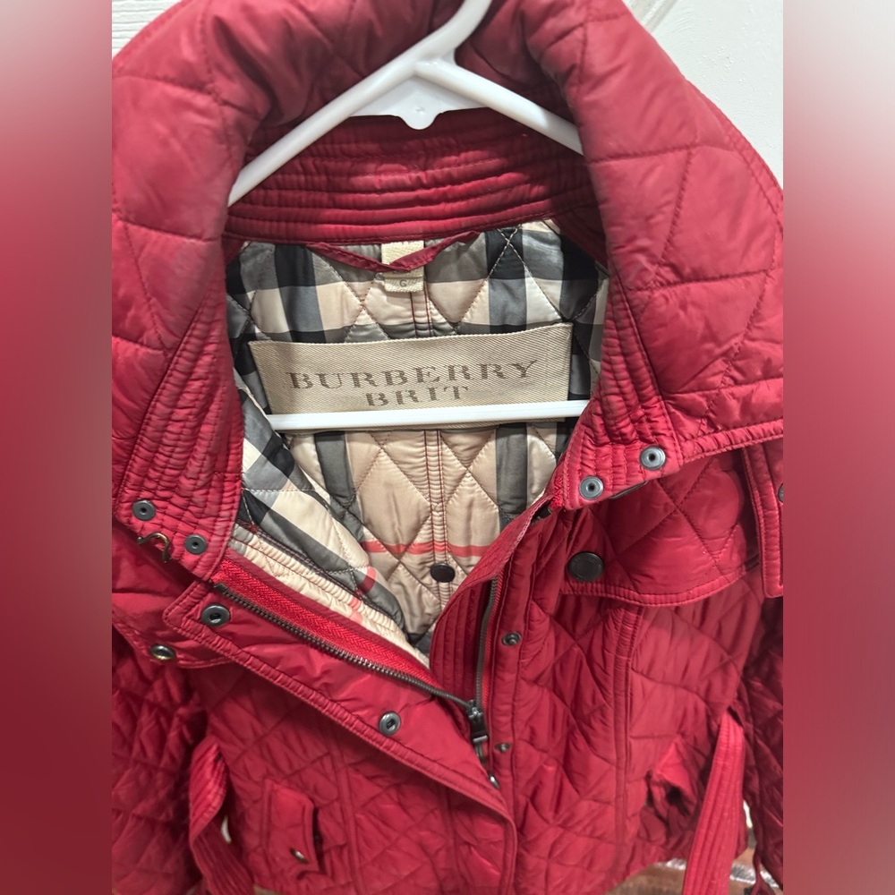 Red Burberry Quilted Medium Jacket - image 3